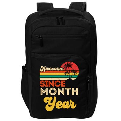 Vintage Awesome Since Customize Month And Year Birthday Impact Tech Backpack