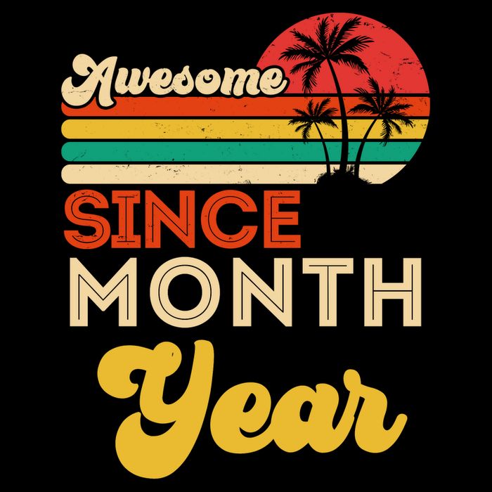 Vintage Awesome Since Customize Month And Year Birthday Button