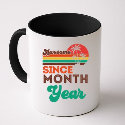 Vintage Awesome Since Customize Month And Year Birthday Mug