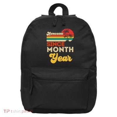Vintage Awesome Since Customize Month And Year Birthday 16 in Basic Backpack