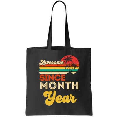 Vintage Awesome Since Customize Month And Year Birthday Bag