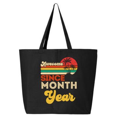 Vintage Awesome Since Customize Month And Year Birthday 25L Jumbo Tote
