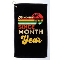 Vintage Awesome Since Customize Month And Year Birthday Golf Towel