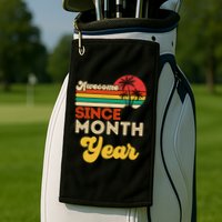Vintage Awesome Since Customize Month And Year Birthday Golf Towel