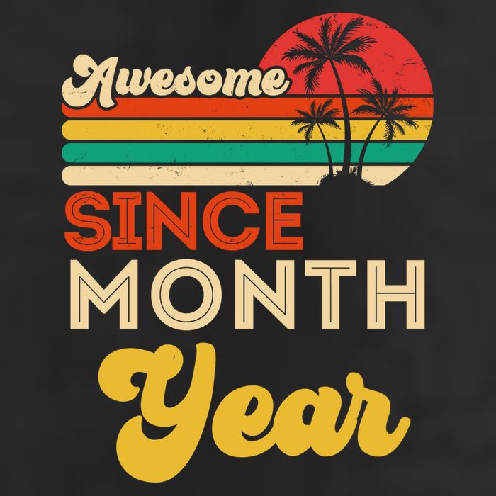 Vintage Awesome Since Customize Month And Year Birthday Golf Towel