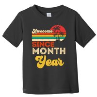 Vintage Awesome Since Customize Month And Year Birthday Toddler T-Shirt