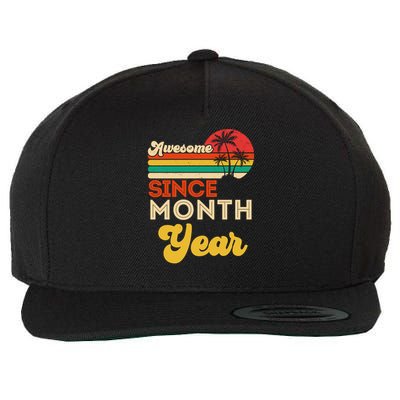 Vintage Awesome Since Customize Month And Year Birthday Wool Snapback Cap