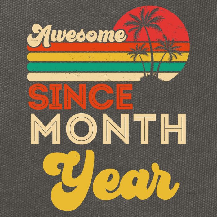 Vintage Awesome Since Customize Month And Year Birthday Cotton Canvas Backpack