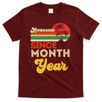 Vintage Awesome Since Customize Month And Year Birthday T-Shirt