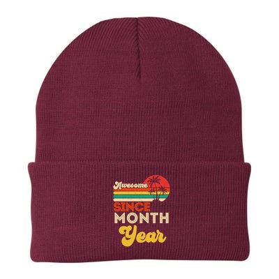 Vintage Awesome Since Customize Month And Year Birthday Beanie