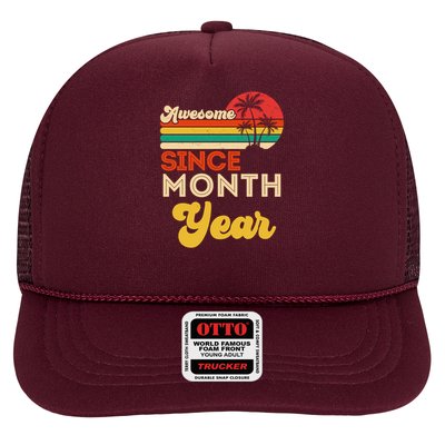 Vintage Awesome Since Customize Month And Year Birthday Trucker Hat