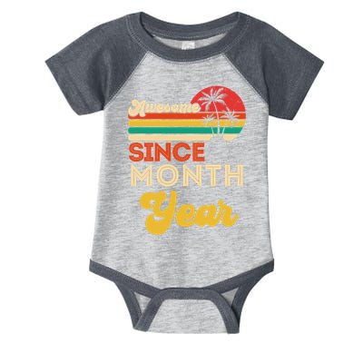 Vintage Awesome Since Customize Month And Year Birthday Infant Baby Jersey Bodysuit
