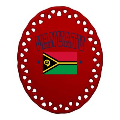 Vanuatu Athletic Souvenir Flag Gift Ceramic Oval Ornament