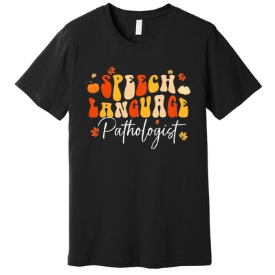 Vintage Autumn Speech Therapy for Language Pathologists Premium T-Shirt