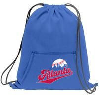 Vintage Atlanta Skyline Retro Game Day Baseball Gift Sweatshirt Cinch Pack Bag