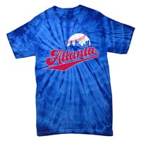 Vintage Atlanta Skyline Retro Game Day Baseball Gift Tie-Dye T-Shirt