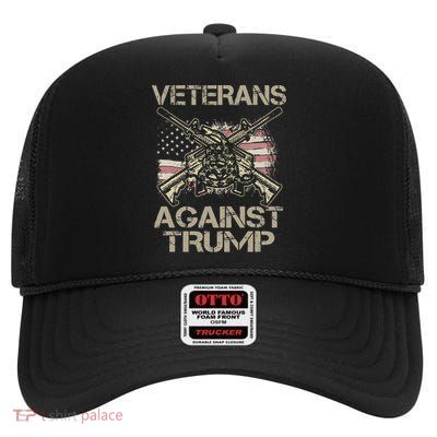 Veterans Against Trump Military High Crown Mesh Back Trucker Hat