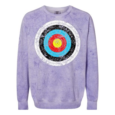 Vintage Archery Target Prank Bulls Eye Funny Prank Gift Colorblast Crewneck Sweatshirt