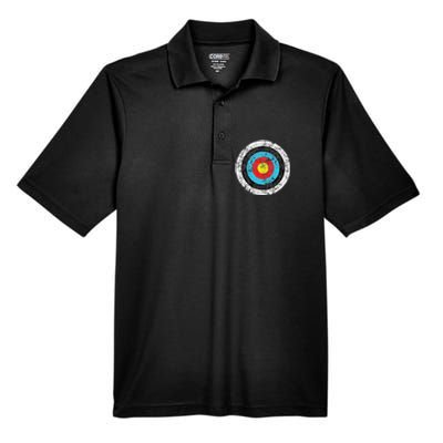 Vintage Archery Target Prank Bulls Eye Funny Prank Gift Men's Origin Performance Pique Polo