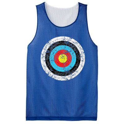 Vintage Archery Target Prank Bulls Eye Funny Prank Gift Mesh Reversible Basketball Jersey Tank