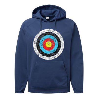 Vintage Archery Target Prank Bulls Eye Funny Prank Gift Performance Fleece Hoodie