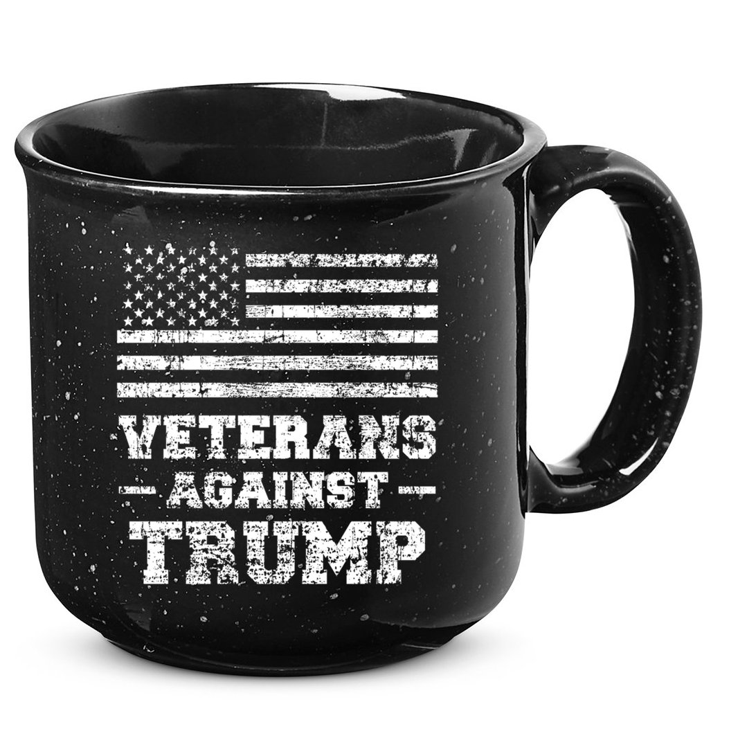 Veterans Against Trump Military Vet Anti Trump Flag Gift Funny Gift 15oz Campfire Ceramic Mug