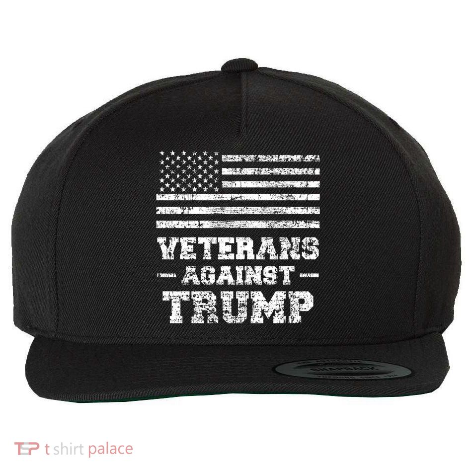 Veterans Against Trump Military Vet Anti Trump Flag Gift Funny Gift Wool Snapback Cap