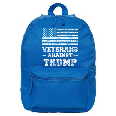 Veterans Against Trump Military Vet Anti Trump Flag Gift Funny Gift 16 in Basic Backpack