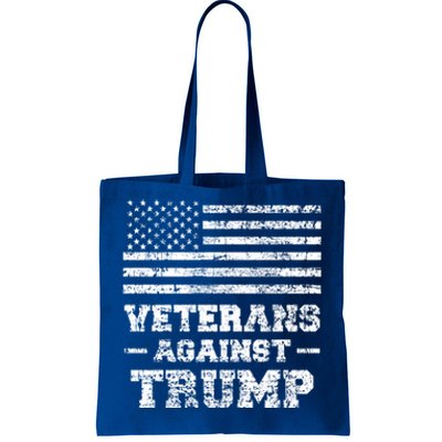 Veterans Against Trump Military Vet Anti Trump Flag Gift Funny Gift Tote Bag