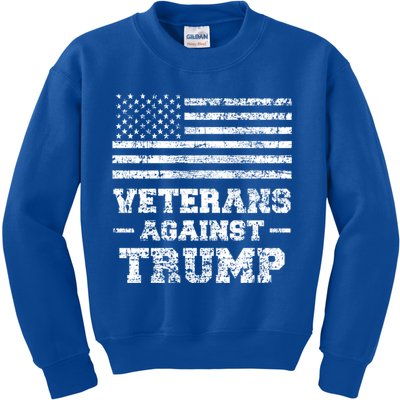 Veterans Against Trump Military Vet Anti Trump Flag Gift Funny Gift Kids Sweatshirt