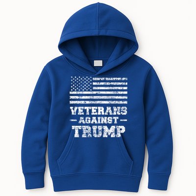 Veterans Against Trump Military Vet Anti Trump Flag Gift Funny Gift Kids Hoodie