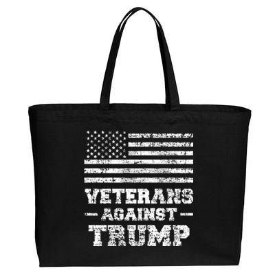 Veterans Against Trump Military Vet Anti Trump Flag Gift Funny Gift Cotton Canvas Jumbo Tote