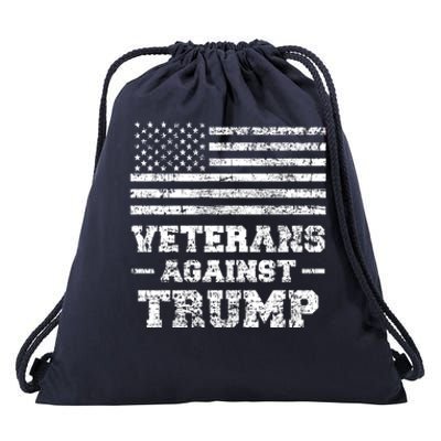 Veterans Against Trump Military Vet Anti Trump Flag Gift Funny Gift Drawstring Bag