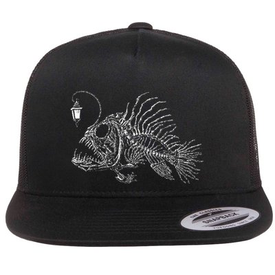 Vintage Angus The Anglerfish Skeleton Cottagecore Aesthetic Flatbill Hat