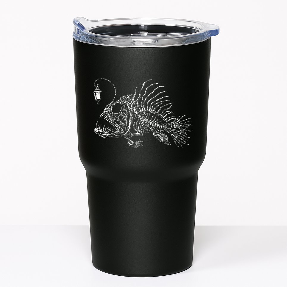 Vintage Angus The Anglerfish Skeleton Cottagecore Aesthetic Tumbler