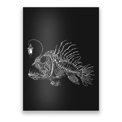 Vintage Angus The Anglerfish Skeleton Cottagecore Aesthetic Poster
