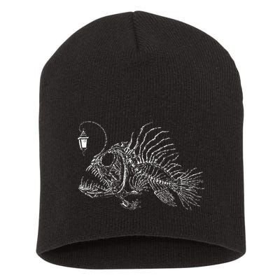Vintage Angus The Anglerfish Skeleton Cottagecore Aesthetic Short Acrylic Beanie