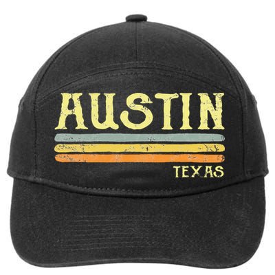 Vintage Austin Texas Tx Retro Love Gift Souvenir 7-Panel Snapback Hat