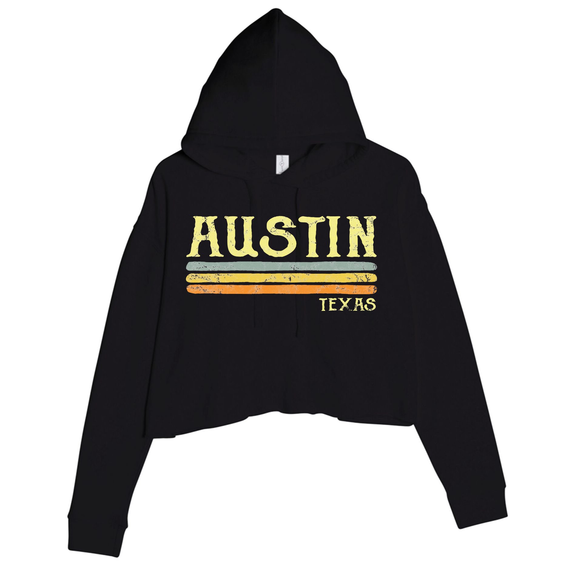 Vintage Austin Texas Tx Retro Love Gift Souvenir Crop Fleece Hoodie