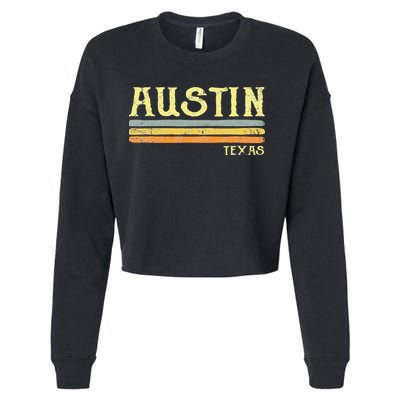 Vintage Austin Texas Tx Retro Love Gift Souvenir Cropped Pullover Crew