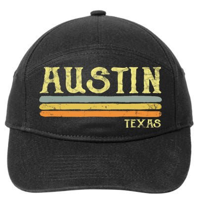 Vintage Austin Texas Tx Cute Gift Retro Love Gift Souvenir 7-Panel Snapback Hat