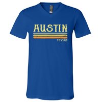 Vintage Austin Texas Tx Cute Gift Retro Love Gift Souvenir V-Neck T-Shirt