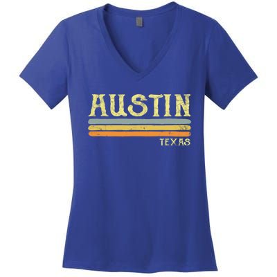 Vintage Austin Texas Tx Cute Gift Retro Love Gift Souvenir Women's V-Neck T-Shirt