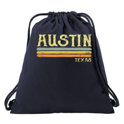 Vintage Austin Texas Tx Cute Gift Retro Love Gift Souvenir Drawstring Bag