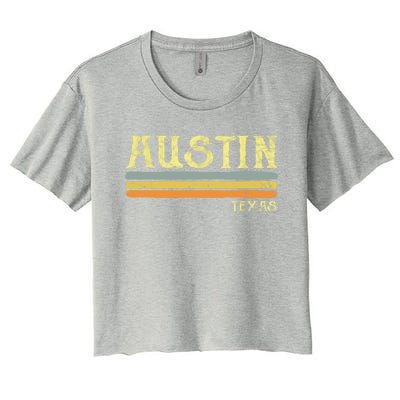 Vintage Austin Texas Tx Cute Gift Retro Love Gift Souvenir Women's Crop Top Tee