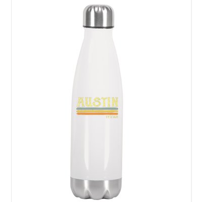 Vintage Austin Texas Tx Cute Gift Retro Love Gift Souvenir Stainless Steel Insulated Water Bottle