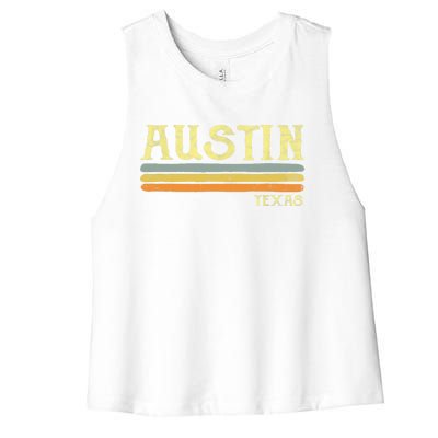 Vintage Austin Texas Tx Cute Gift Retro Love Gift Souvenir Women's Racerback Cropped Tank