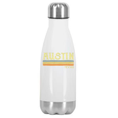 Vintage Austin Texas Tx Cute Gift Retro Love Gift Souvenir Stainless Steel Insulated Water Bottle