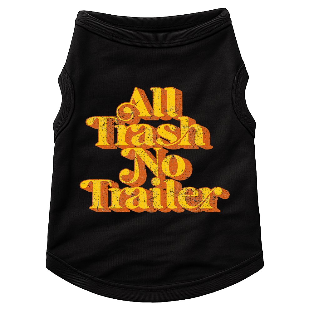 Vintage All Trash No Trailer Funny Country Pride Retro 70S Doggie Tank