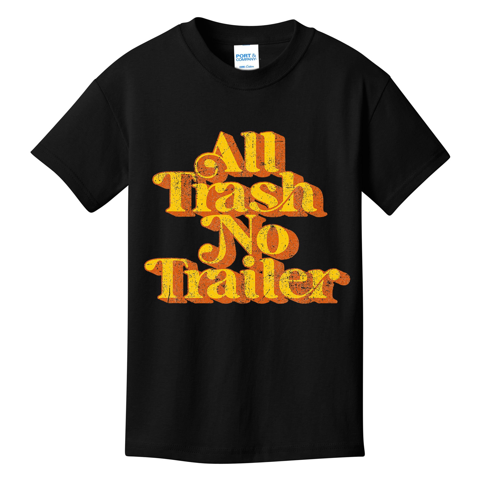 Vintage All Trash No Trailer Funny Country Pride Retro 70S Kids T-Shirt
